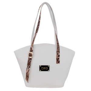Women's Animal Print Shoulder Tote Bag 26133-1211 De Raggi White